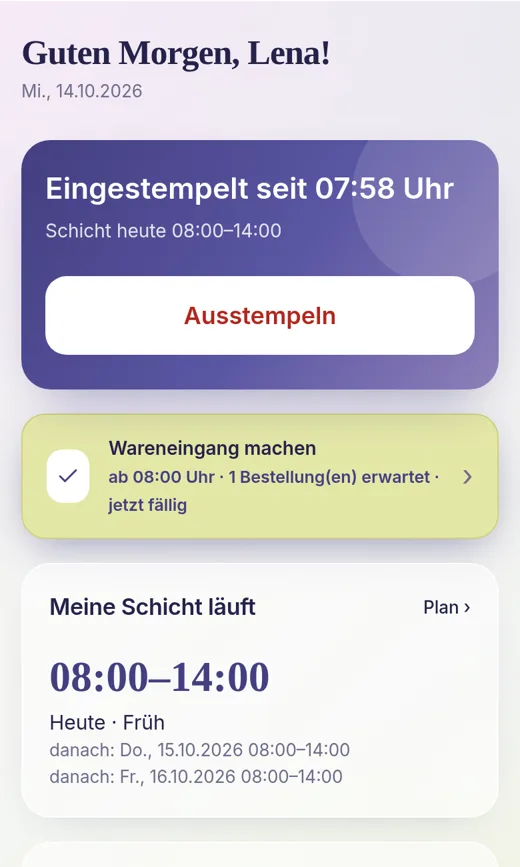 Dieselbe Startseite auf dem Handy